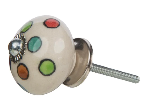 [90116308 1176600] Tranquillo Möbelgriff handgemacht, Ø 4 cm, Beige/Silber
