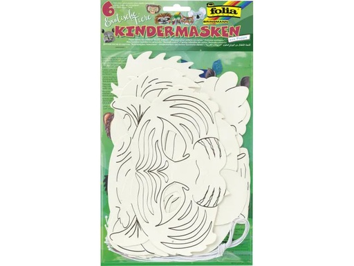 [90116397 982687] Folia Bastelset Kindermaske Tiere, 6 Stück