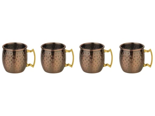 [90116420 999792] Paderno Shotbecher Moscow Mule Mini 60 ml, 4 Stück, Messing/Kupfer