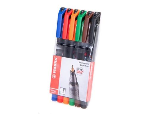 [90116784 576050] STABILO Folienstift OHPen universal S permanent 6 Stück, Mehrfahrbig
