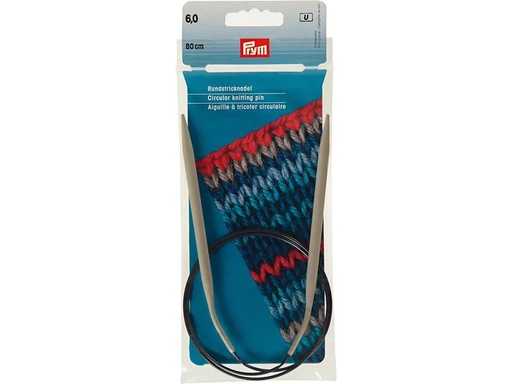 [90116843 1175064] Prym Rundstricknadel Ø 6 mm x 80 cm, Alu, Grau