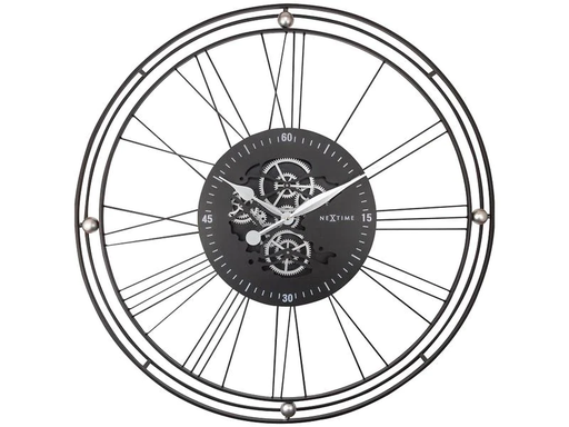 [90117557 1116158] NeXtime Wanduhr Wire Gear Clock 90.5 Ø, Silber