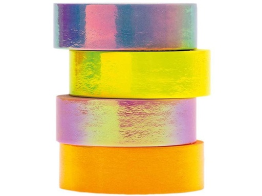 [90117649 1167118] Rico Design Washi Tape Glänzend 4 Stück 1.5 cm x 5m