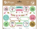 Z-Design Motivsticker Deko, Papier Happy Birthday, Bunt, 50 Aufkleber