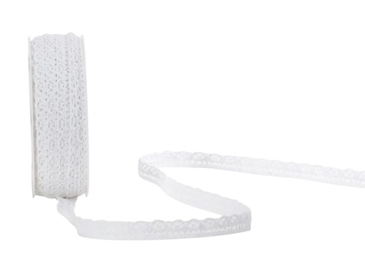[90118524 1122563] Spyk Spitzenband Liza Spitzen 10 mm x 10 m, Weiss