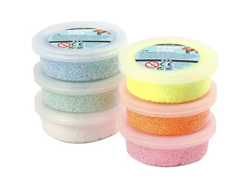 [90118898 659280] Creativ Company Modellier-Set Foam Clay 6 x 14 g Gelb/Pink/Hellblau/Orange