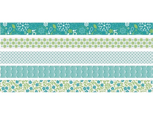 [90119511 665417] Heyda Washi Tape Blumen mini Grün