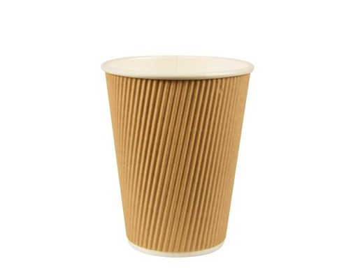 [90119746 553423] Papstar Einweg-Kaffeebecher Ripple Wall 300 ml 25 Stück, Nature