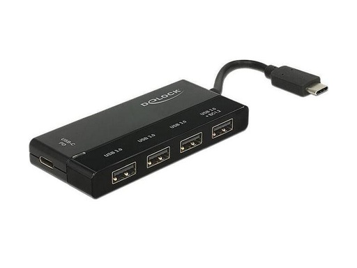 [90120223 550666] Delock USB-Hub USB 3.1 Typ-C Gen1 - 4x USB-A + 1x USB Typ-C mit PD