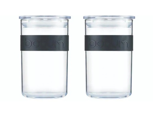 [90120647 1014229] Bodum Vorratsglas Presso 2 Stück, 0.6 l, Schwarz/Transparent