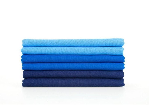 [90120952 974440] MAKIAN Mulltuch 6-er Set 80 x 80 cm Blau uni