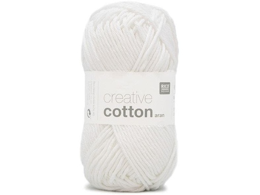 [90120965 1156802] Rico Design Wolle Creative Cotton Aran 50 g, Weiss