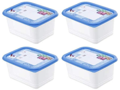 [90121074 511738] Rotho Vorratsbehälter Domino Dekor 4 Stück, 0.75 l, Transparent