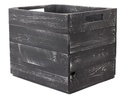 Holz Zollhaus Aufbewahrungskiste Vintage Shabby 33 x 38 cm, Grau/Schwarz