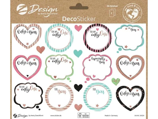 [90121624 1058288] Z-Design Motivsticker A5 Deko For You, Bunt, 36 Aufkleber