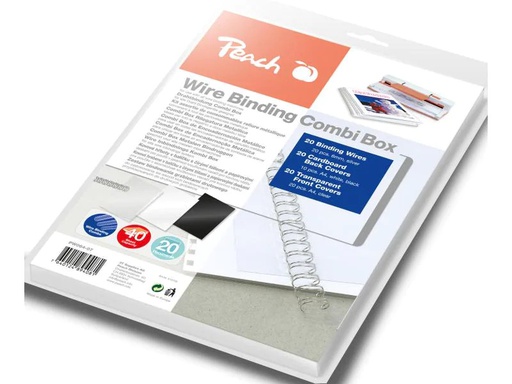 [90121848 567711] Peach Binderücken PW064-07 6 mm Combi Box Draht Silber, 20 Stück