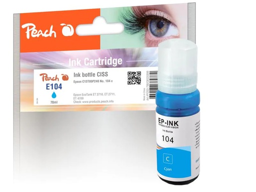[90122635 1142671] Peach Tinte Epson 104 (C13T00P240) Cyan