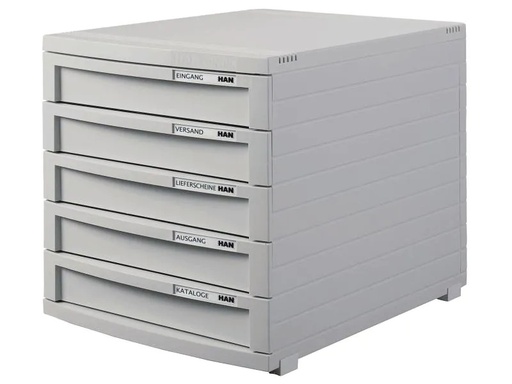 [90122764 1014539] HAN Schubladenbox CONTUR A4 5 Schubladen, geschlossen, Grau