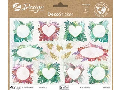 [90122774 1058287] Z-Design Motivsticker A5 Deko Farne, Bunt, 30 Aufkleber