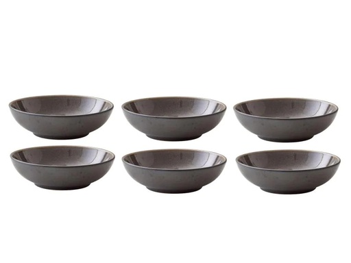 [90123313 1015150] Bitz Suppen- &amp; Pastateller Ø 20 cm, 6 Stück, Schwarz/Grau