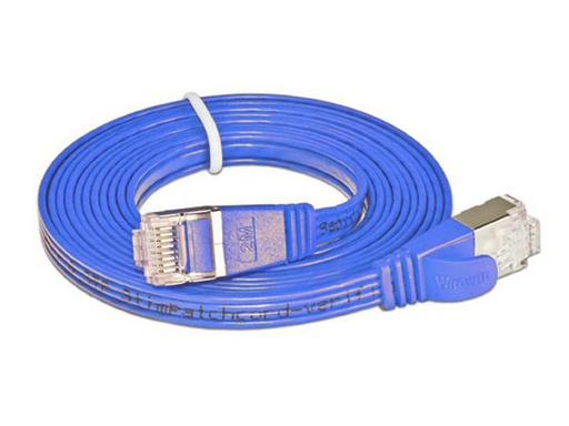 [90123567 413872] SLIM Slimpatchkabel RJ-45 - RJ-45, Cat 6, STP, 0.15 m, Blau