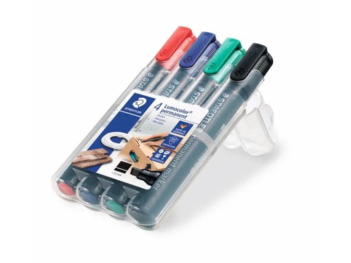 [90123660 914822] Staedtler Permanent-Marker Lumocolor 350 4er-Set, permanent