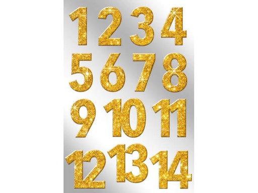 [90123758 1054419] Braun + Company Adventskalender-Zahlen Glitzer, Gold