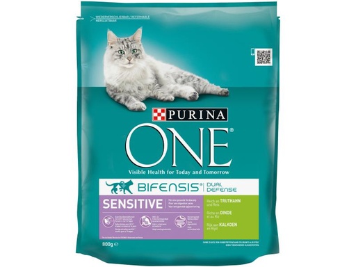 [90123994 589792] Purina ONE Trockenfutter Sensitive Truthahn &amp; Reis, 800 g