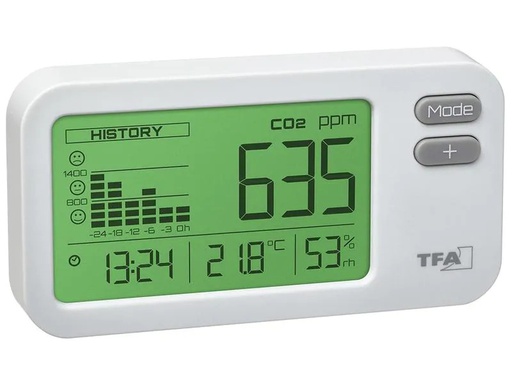 [90124169 1143712] TFA Dostmann CO2 Luftgütemonitor Airco2ntrol Coach Weiss