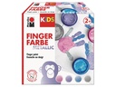 Marabu Fingerfarbe Metallic  4 x 100 ml, Mehrfarbig
