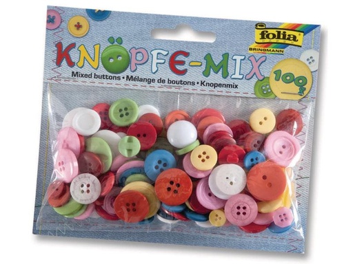 [90124597 599770] Folia Knöpfe-Mix Ton in Ton, Mehrfarbig