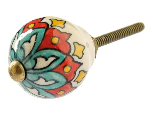 [90124717 1176535] Tranquillo Möbelgriff handgemacht, Ø 3 cm, Mehrfarbig/Gold