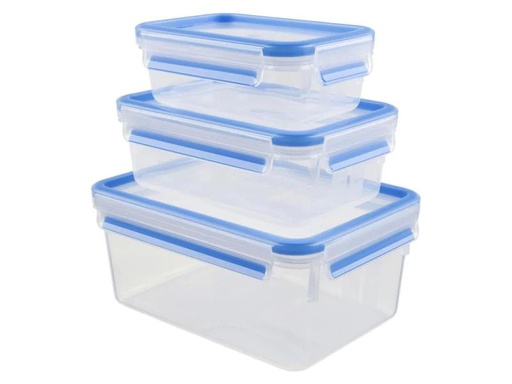 [90125146 454107] Emsa Vorratsbehälter 3 Stück, 3.85 l, Blau/Transparent