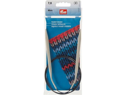 [90125593 1175066] Prym Rundstricknadel Ø 7 mm x 80 cm, Alu, Grau