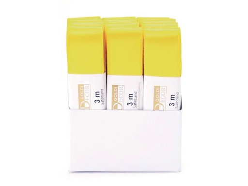 [90126154 640941] GOLDINA Satinband 25 mm x 3 m, Gelb, 1 Stück