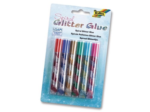 [90126240 599740] Folia Glitzerstift Glue Spiral 6 Stück