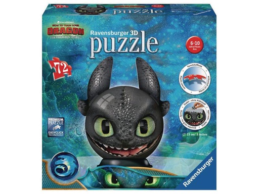 [90126580 881839] Ravensburger 3D Puzzle Dragons 3 Ohnezahn mit Ohren