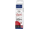 Faber-Castell Fineliner Pitt Artist Pen 4er Etui, Schwarz/Rot