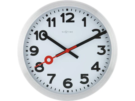 [90127588 736192] NeXtime Wanduhr Station Ø 35 cm Weiss