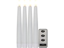 Star Trading LED-Stabkerzen Set Dinner Flamme Ø 2.1 x 20 cm, Weiss, 4 Stk