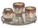 G. Wurm Windlicht 25 x 9 x 25 cm Set auf Spiegeltablett