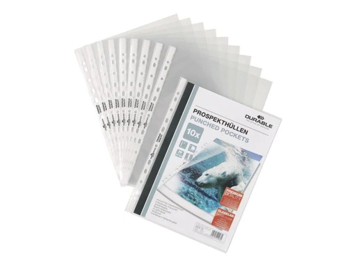 [90128406 240021] DURABLE Zeigetasche A4 Premium 10 x Transparent
