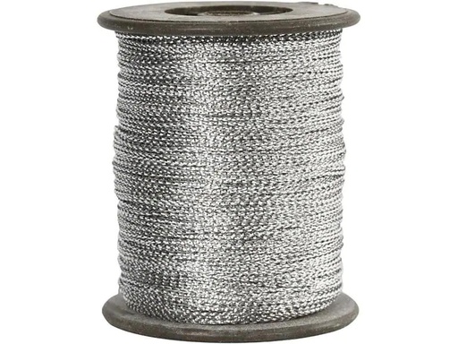 [90129378 711516] Creativ Company Anhängerband 0.5 mm x 100 m, Silber