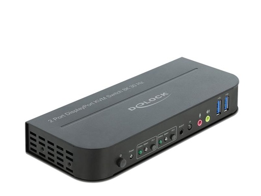 [90129383 1154658] Delock KVM Switch 2 Port Displayport 1.4 mit USB3.0 &amp; Audio 8k 30Hz