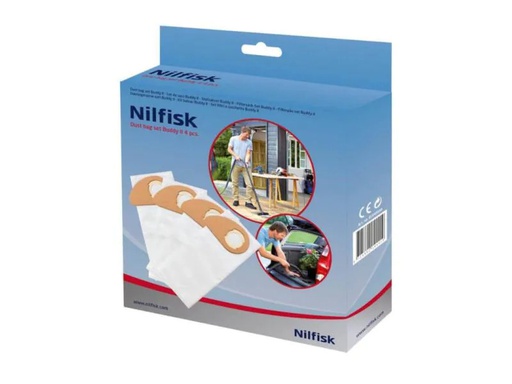 [90129735 653383] Nilfisk Staubfilterbeutel BUDDY II Vlies, 4 Stück