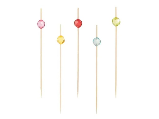 [90129989 553414] Papstar Einweg-Party-Piekser Pearl 100 Stück Beige