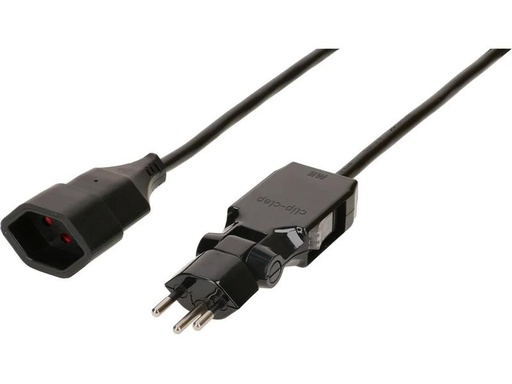 [90130152 1154755] Max Hauri Verlängerungskabel 3 m T13 - T12 Clip-Clap, Schwarz