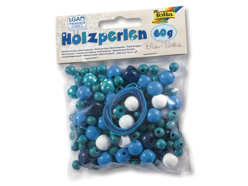 [90130277 599534] Folia Holzperlen Türkis