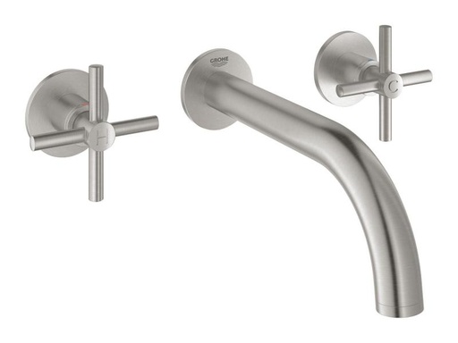 [90130850 903070] GROHE Lavaboarmatur Atrio 1/2, Steel, Wandmontage, Kreuzgriffe