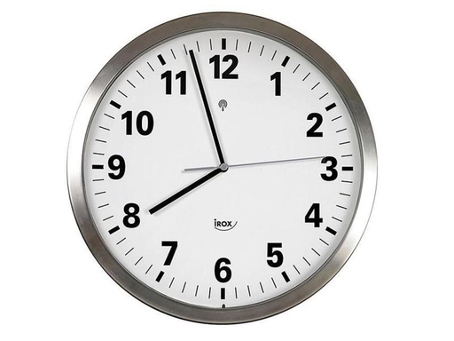[90130990 320293] iROX Funk-Wanduhr Luna 5-2 Ø 298 mm Silber